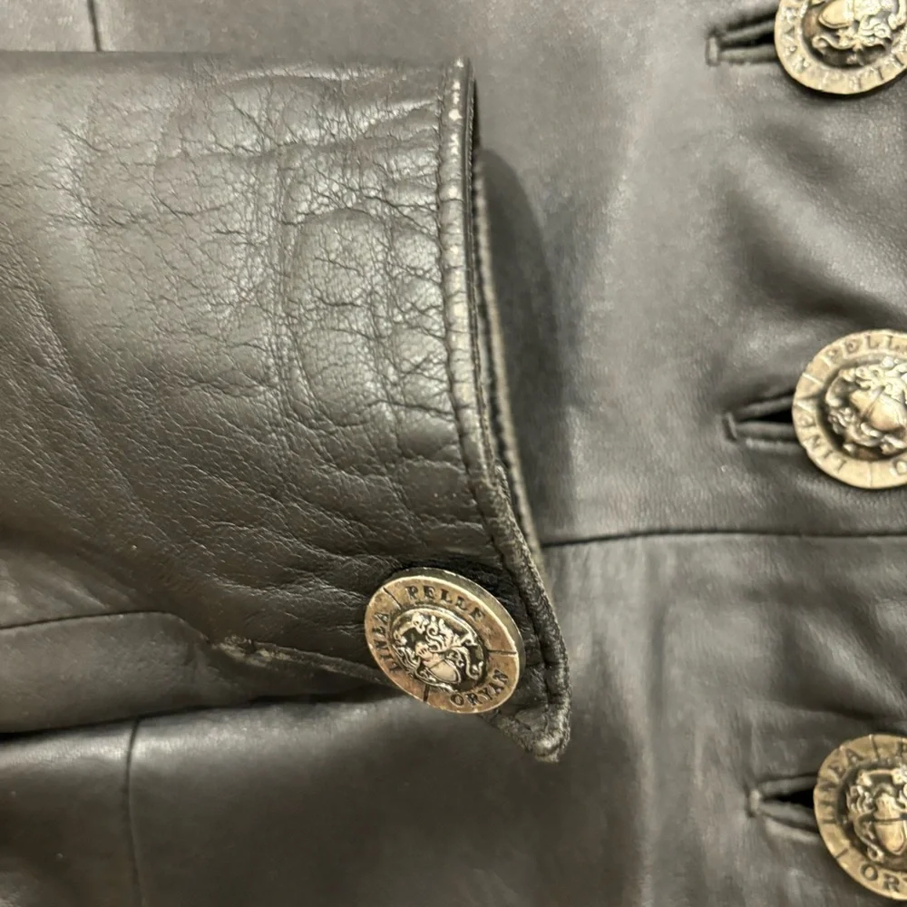 Linea Pelle Oryan Long Leather Coat * Vintage * Size Small - Picture 12 of 16